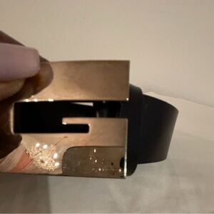 Gucci Black Leather Belt with Silver Buckle 31” Additional Photo upon request